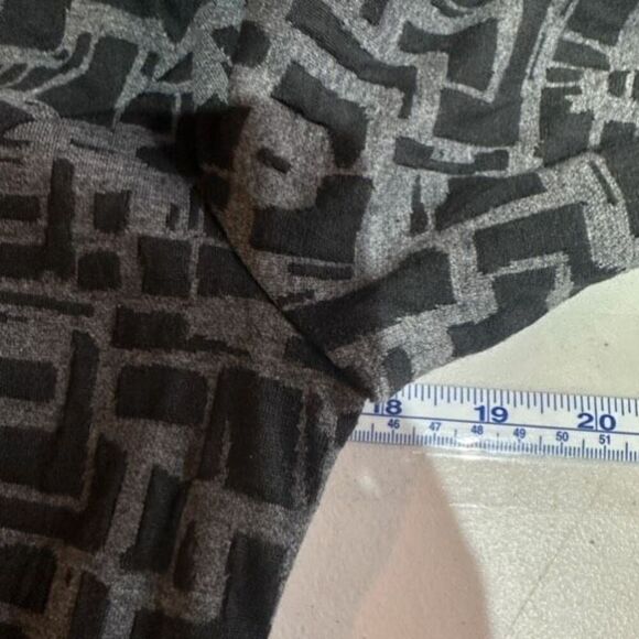 NWT Garfield & Marks Women's Geometric Snap Collar Belted Coat Black Gray Small - Picture 7 of 10